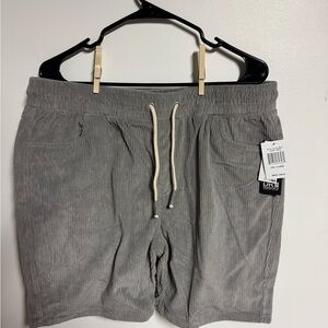 DKNY Light Gray Corduroy Drawstring Shorts